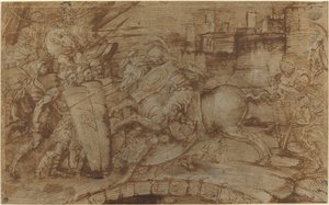 Horacio Cocles Defendiendo Roma de Italian 16th Century or Master of the Victoria and Albert Diableries