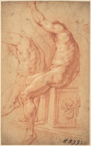 Un Desnudo Sentado de Italian 17th Century