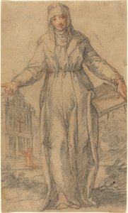 Santa femenina (¿Santa Clara de Asís o Santa Catalina de Siena?) de Italian 17th Century