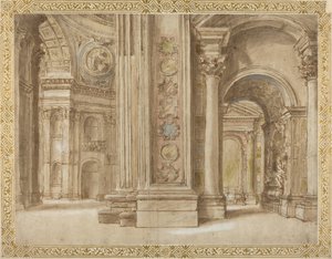 El interior de San Pedro, Roma de Italian 17th Century
