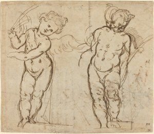 Dos putti de pie