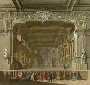 El interior de un teatro, principios del siglo XVIII