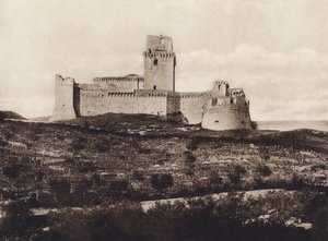Asís: La Rocca, siglo XIV (foto b/n) de Italian Photographer