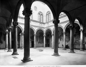 Patio del Palazzo Medici Riccardi, Florencia, Italia, c.1890
