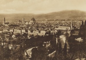 Firenze / Florencia: Panorama de Florencia visto desde S Miniato al Monte (fotografía en b/n) de Italian Photographer
