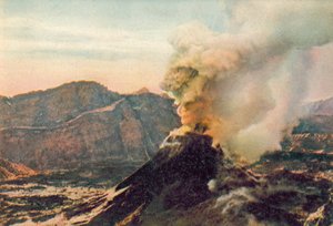 Nápoles: Vesubio en erupción (foto en color) de Italian Photographer