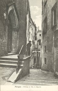 Perugia: Iglesia y Via S. Agata (foto b/n) de Italian Photographer