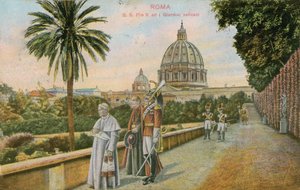 Papa Pío X en los jardines del Vaticano, Roma
