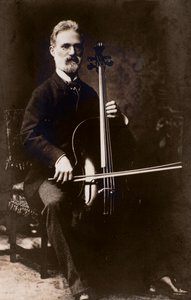 Retrato del compositor y violonchelista italiano Alfredo Piatti (1822-1901) de Italian Photographer