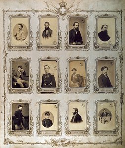 Risorgimento: retratos de los Mil (o Camisas Rojas), que participaron en la expedición de Giuseppe Garibaldi. 1860-1861. Estudio Pavia en Génova. Museo del Risorgimento Roma