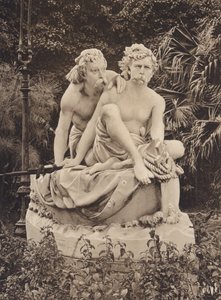 Sicilia / Sicilia: Villa Giulia y el Grupo Canaris, escultura Civiletti (foto b/n) de Italian Photographer