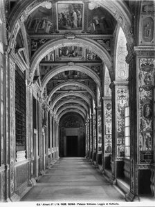 La Logia de Rafael, Palacio Vaticano, Ciudad del Vaticano (foto en blanco y negro) de Italian Photographer