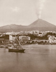 Torre Del Greco, Panorama Y Vesubio (foto b/n) de Italian Photographer
