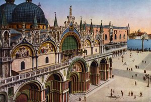 Venezia / Venecia: Fachada de la Basílica vista desde la Torre dell