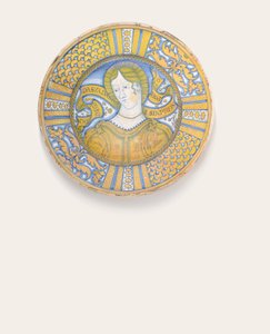 Plato "Bella Donna" de Deruta con lustre dorado, c.1500-30 de Italian School
