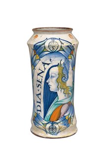 Un Albarello de Maiolica de Deruta "Bella Donna", c.1510-20 de Italian School