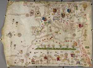 Añadir. 31318 B Mapa de Europa, Asia Menor y África, hasta el sur del Cabo Rosso, vitela de Italian School