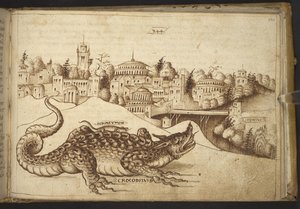 Agregar. 82955, f.243 Un cocodrilo (