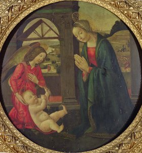 Adoración del Niño (óleo sobre tabla) de Italian School
