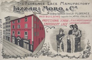 Anuncio de encaje de Lazzari Moro & Co, Florencia; Italia de Italian School