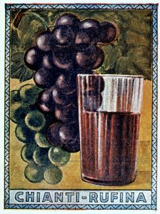 Un cartel histórico de Chianti Rufina de Italian School