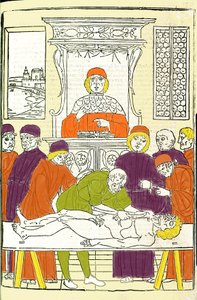 Disección anatómica. Grabado de un Tratado de Medicina por Gerolamo Cardano (Cardano) (Cardanus Hieronymus), Florencia