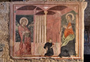 Anunciación, Oratorio del Crucifijo, último cuarto del siglo XIII (fresco)