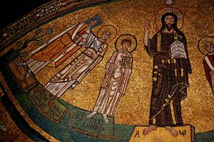 Ábside con Cristo, santos y el Papa Gregorio IV de Italian School