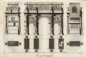 Arco de Constantino en Roma (315 d.C.) - grabado de 