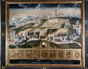 Llegada a Siena de Cosme I de Médicis (1389 - 1464) - Archivo Nacional, Siena.