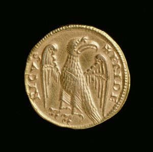 Augustalis de Federico II (1198-1250), Reino de Sicilia y el Sur de Italia, Casa de Moneda de Mesina, 1231-50 (reverso) de Italian School