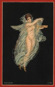 Baccante (litografía en color) de Italian School