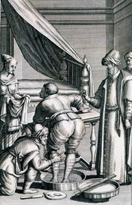 Sangría en las piernas, de Medicina Aegyptiorum por Prospero Alpini, publicado 1745 de Italian School