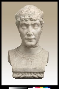 Busto de un hombre con corona de Italian School