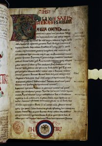 CAESAR Cayo Julio: Una página de "Commentarii de Bello Gallico". de Italian School