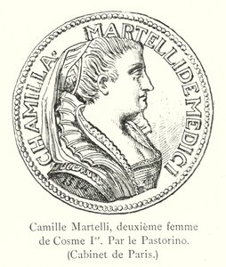 Camille Martelli, segunda esposa de Cosme I, por el Pastorino, Gabinete de París de Italian School