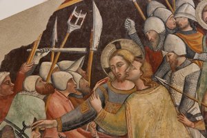 Captura de Cristo, por el Maestro del ábside derecho de San Francisco en Montefalco, fresco desprendido, finales del siglo XIV de Italian School