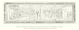 Cassone o caja de matrimonio del siglo XV, representando las bodas Adimari y Ricasoli, conservada en el Museo de la Academia de Bellas Artes de Florencia de Italian School
