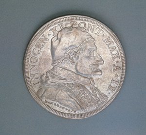 Moneda que representa al Papa Inocencio XI de Italian School