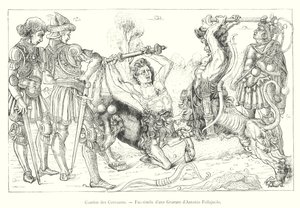 Combate de los Centauros, Facsímil de un grabado de Antonio Pollaiuolo