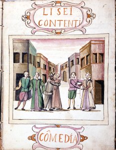 Comedia de Li sei contenti después del volumen manuscrito de 