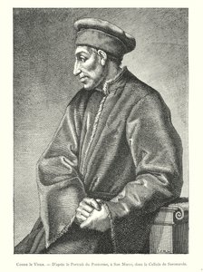 Cosme el Viejo, según el retrato de Pontormo, en San Marco, en la celda de Savonarola de Italian School