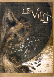 Portada de la partitura de “Le Villi”, la ópera (1884) en dos actos para canto y piano de Puccini (1858 - 1924). Ediciones Ricordi. de Italian School