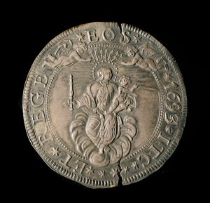 Moneda de la República de Génova: ECU ancho en plata. Diámetro 61 mm. 1693. reverso. de Italian School
