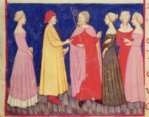 Dante y Beatriz en el paraíso, de La Divina Comedia de Dante Alighieri (1265-1321) de Italian School