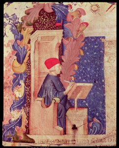 Dante escribiendo La Divina Comedia de Italian School