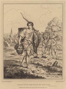 David con la Cabeza de Goliat de Italian School