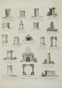 Diseños para adornos de jardín, de Un Compendio de Dibujos, por J.G. Grohmann, publicado en 1805 de Italian School