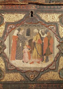 Detalle de un cassone con la historia de Saladino y Torello de Istria, de Giovanni Boccaccio (temple sobre tabla) (véase también 444280-81) de Italian School