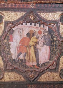 Detalle de un cassone con la historia de Saladino y Torello de Istria, de Giovanni Boccaccio (temple sobre tabla) (véase también 444281-82) de Italian School